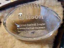 RARE CRYSTAL NFL FOOTBALL PAPERWEIGHT