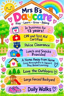 Home daycare with space available