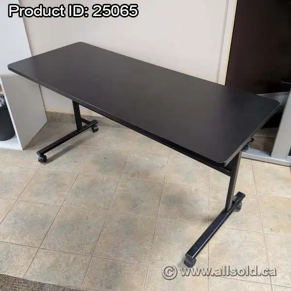 Black Rolling Office Work Table 60' x 24'