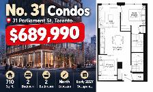 Toronto Downtown Luxury Condo | 2 Bed 2 Bath | 710 Sqft