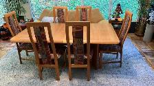 Mid century TEAK TECK. Dining room set. TRÈS GRANDE table. Chais - Photo 2