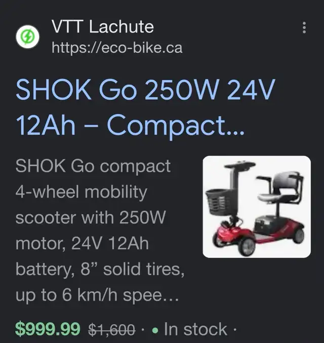 new SHOK mobility scooter