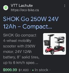 new SHOK mobility scooter