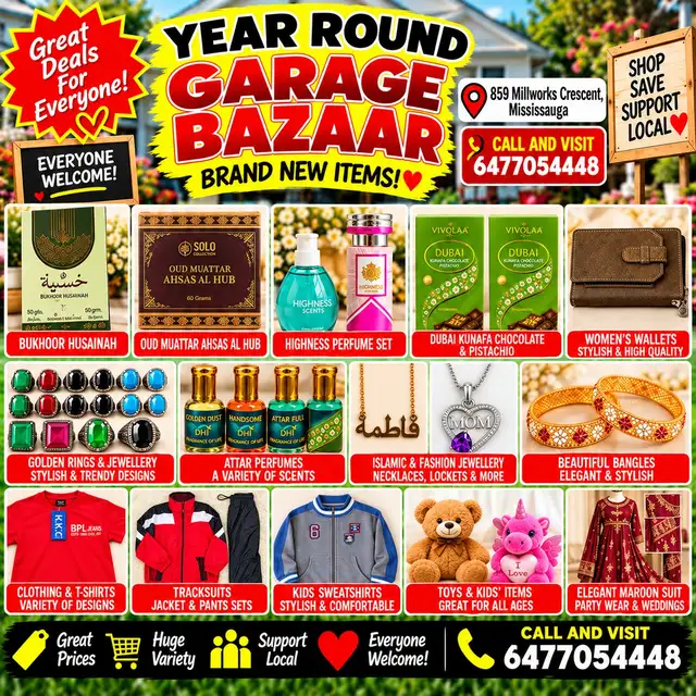 Year-Round Garage Bazaar – Brand New Items – Mississauga
