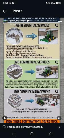 Commercial & Residential Snow Removal – Tractor Plow, blower - Photo 2
