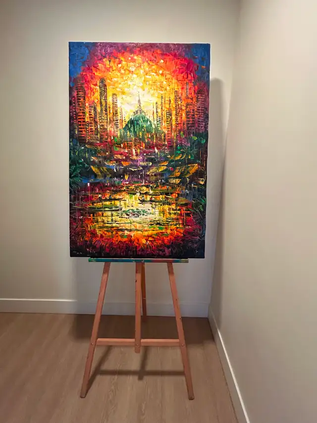 Custom canvas stretching services available in Calgary.