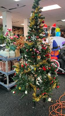 7ft popup Christmas tree with lights and decorations