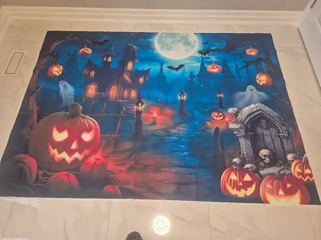 82" x 59" vinyl Halloween banner