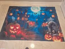 82" x 59" vinyl Halloween banner