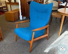 Exquisite Mid-Century Teak Reclining Armchair at Charmaine's