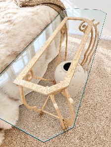 Wrought Iron Console / Sofa Table with Beveled Glass Top - Photo 2