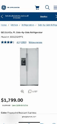 NEW 33" GE Side by Side Fridge Exterior Water & Ice Stainless St - Photo 10