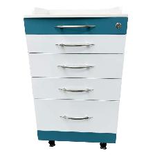 Mobile Cart with Two Trays and Lock 4 Drawers Storage 300486