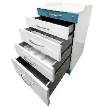Mobile Cart with Two Trays and Lock 4 Drawers Storage 300486 - Photo 2