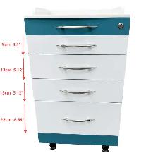 Mobile Cart with Two Trays and Lock 4 Drawers Storage 300486 - Photo 10