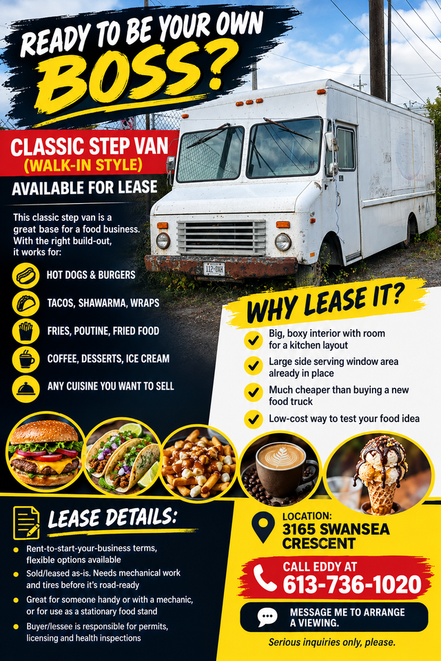 Step Van / Food Truck Shell for Lease – Start Your Food Business