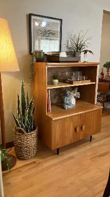 Mid century. TEAK TECK. Lampe / Crédence, buffet disque vinyle, - Photo 2