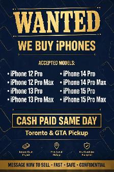 WANTED: iPhone 16 Pro / 17 Pro Max — Top Cash Paid Today