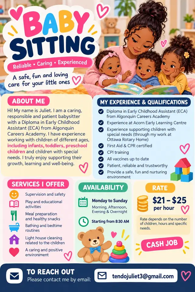 Looking for a Reliable and Caring Babysitter?