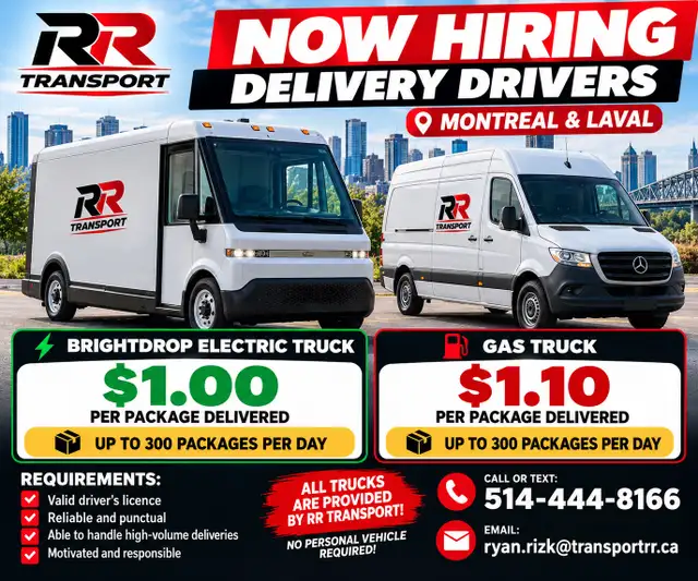 HIRING AMAZON DELIVERY DRIVERS MONTREAL