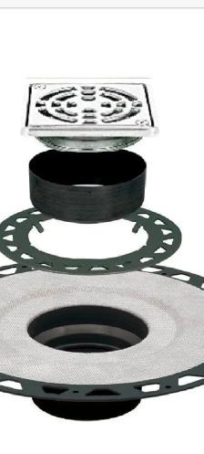 New Schluter Systems Kerdi Shower Floor Drain Square 4' Grate KD