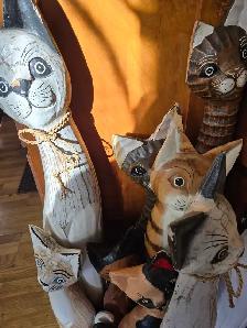Wood carved cats - Photo 3