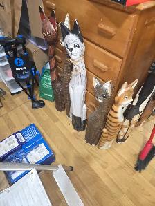 Wood carved cats - Photo 5