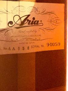 Aria AA556 Classical Guitar - Made in Japan (1970s) - Photo 2