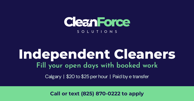 House Cleaners Wanted in Calgary, Steady Work, $20 to $25 per Ho