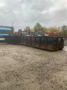 2 20-foot/yard roll off bins w dump truck gates, $6,000 each