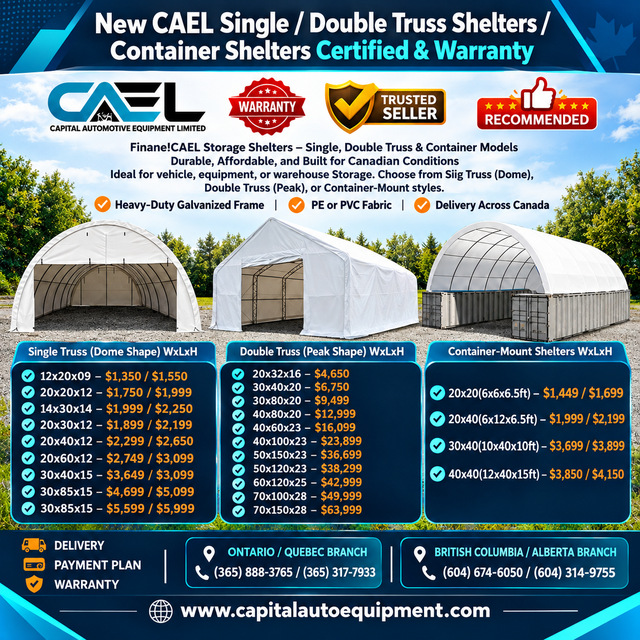 New CAEL Single / Double Truss Shelters / Container Shelters