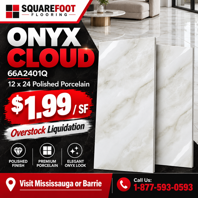 $1.79sf OKz.ca TILE SALE  12X24 GLOSSY PROCELAIN ONYX CLOUD DEAL