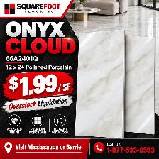 $1.79sf OKz.ca TILE SALE  12X24 GLOSSY PROCELAIN ONYX CLOUD DEAL