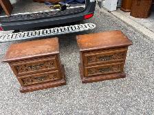 Free delivery antique Pair of Vintage Wooden Nightstands