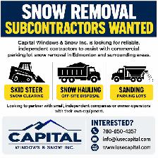 Snow Removal Subcontractor Wanted – Edmonton & Surrounding Areas