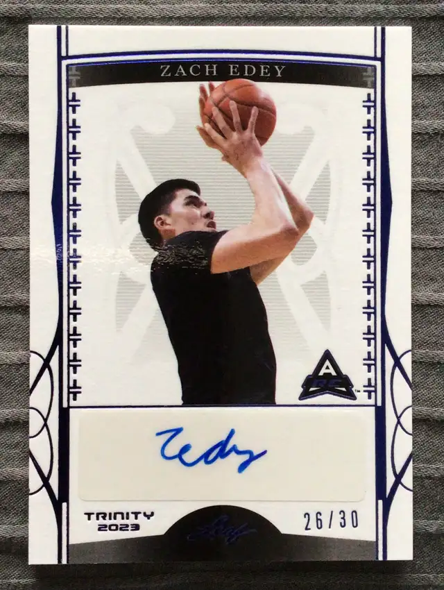 Zach Edey Autographed 2023 Trinity Leaf "NIL" - limited (26/30)