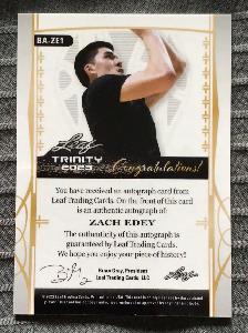 Zach Edey Autographed 2023 Trinity Leaf "NIL" - limited (26/30) - Photo 2