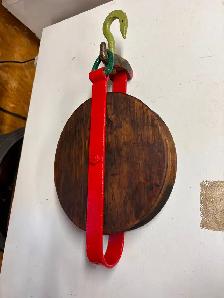 ANTIQUE WOODEN AND METAL PULLY - Photo 3