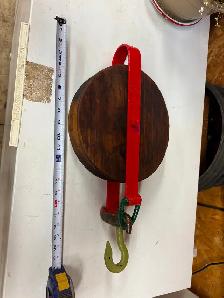 ANTIQUE WOODEN AND METAL PULLY - Photo 4
