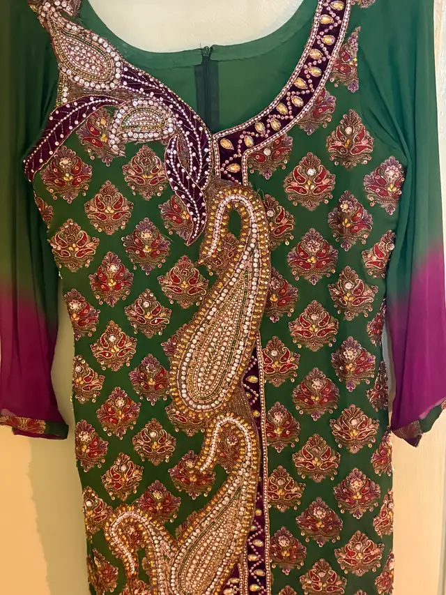 Oriental embroidered dress for women