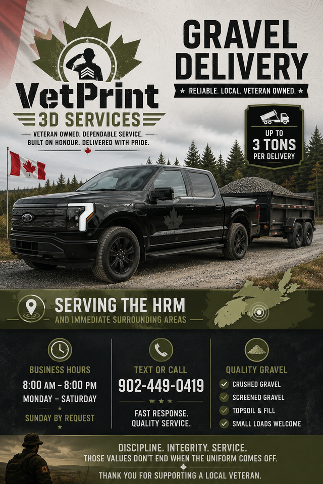 VetPrint 3D Services Gravel Delivery