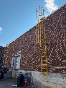 Steel Fixed Safety Cage Roof Access Ladders, Parapet/Platform - Photo 2