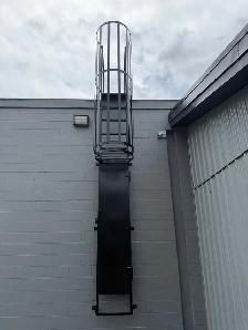 Steel Fixed Safety Cage Roof Access Ladders, Parapet/Platform - Photo 3