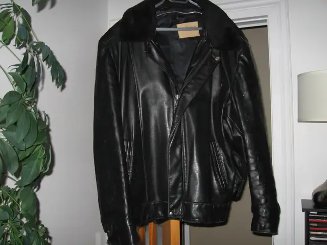 VESTE DE CUIR STYLE POLICIER POUR HOMME