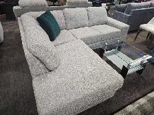 Divan sectionnel en tissu gris - Photo 2