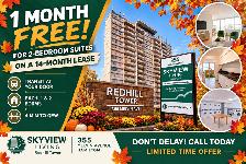 FALL SPECIAL - 1 MONTH FREE ON 2 BEDROOMS