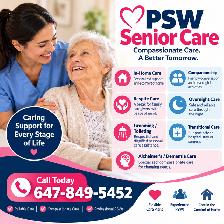 IN-HOME SENIOR CARE - Personal Support Worker PSW Home Care