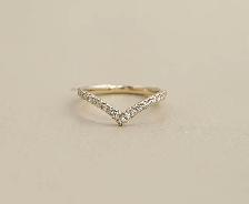 Natural Diamonds Chevron Ring 14karat Gold - Photo 2