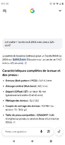 225-65R17x4 pneu été-jante Toyota Rav4 2006.Bolt Pattern 5x114.3 - Photo 3