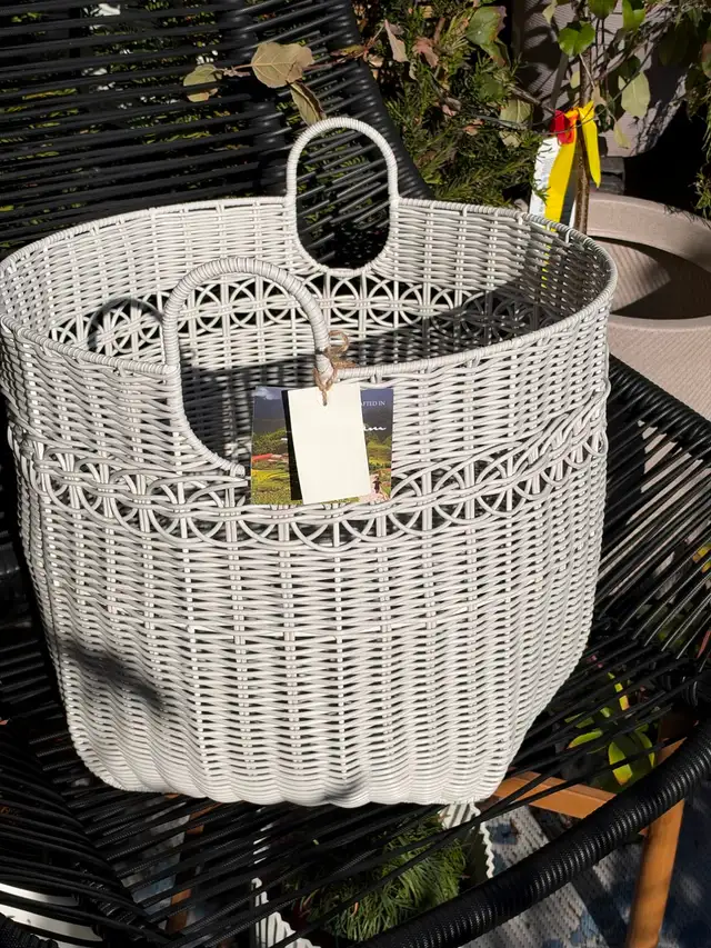 Large Woven Storage Basket with Handles — New with Tags